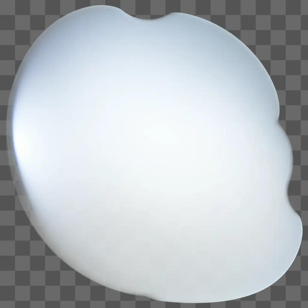 Transparent object with a blue hue on a white background