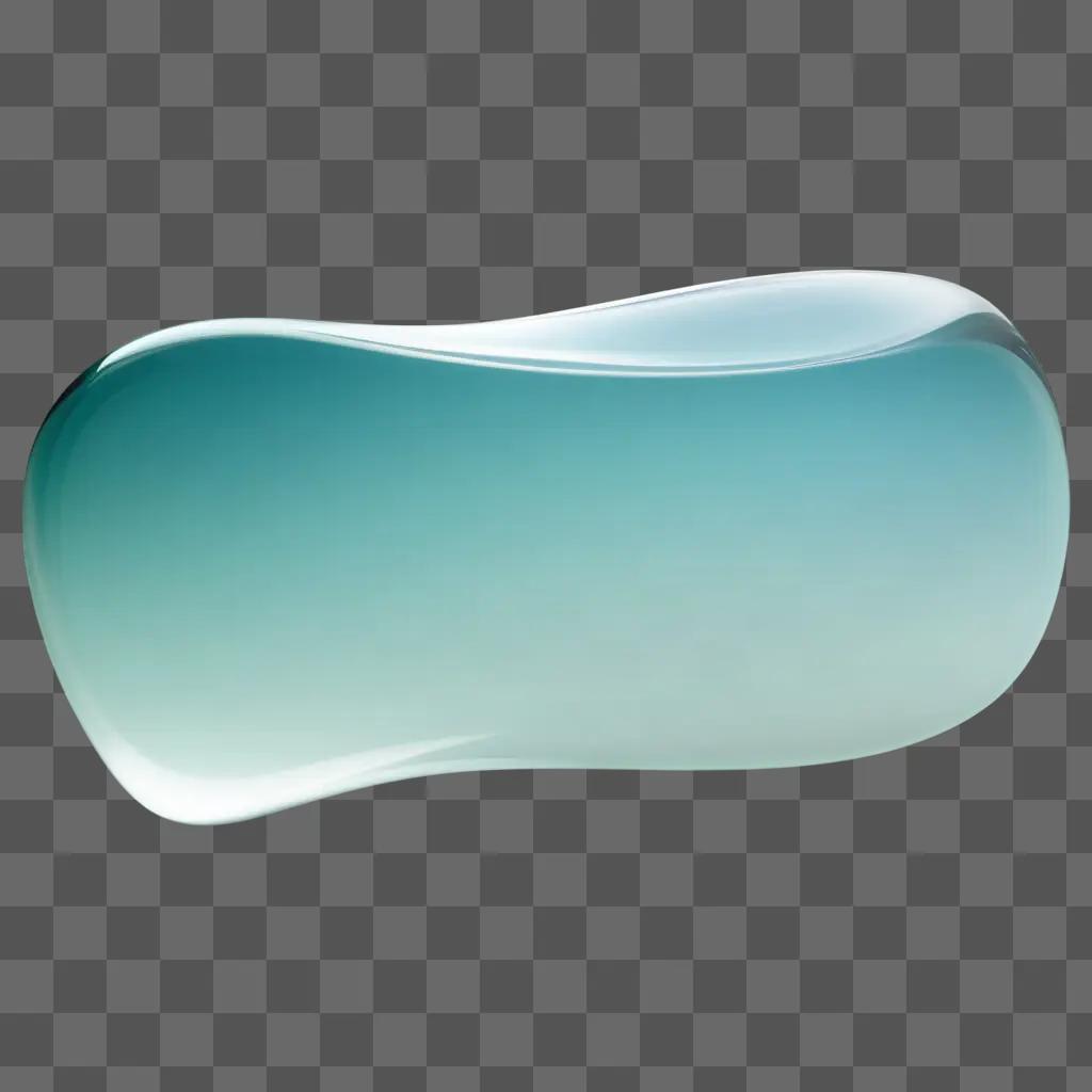 Transparent object with curved edges on a blue background