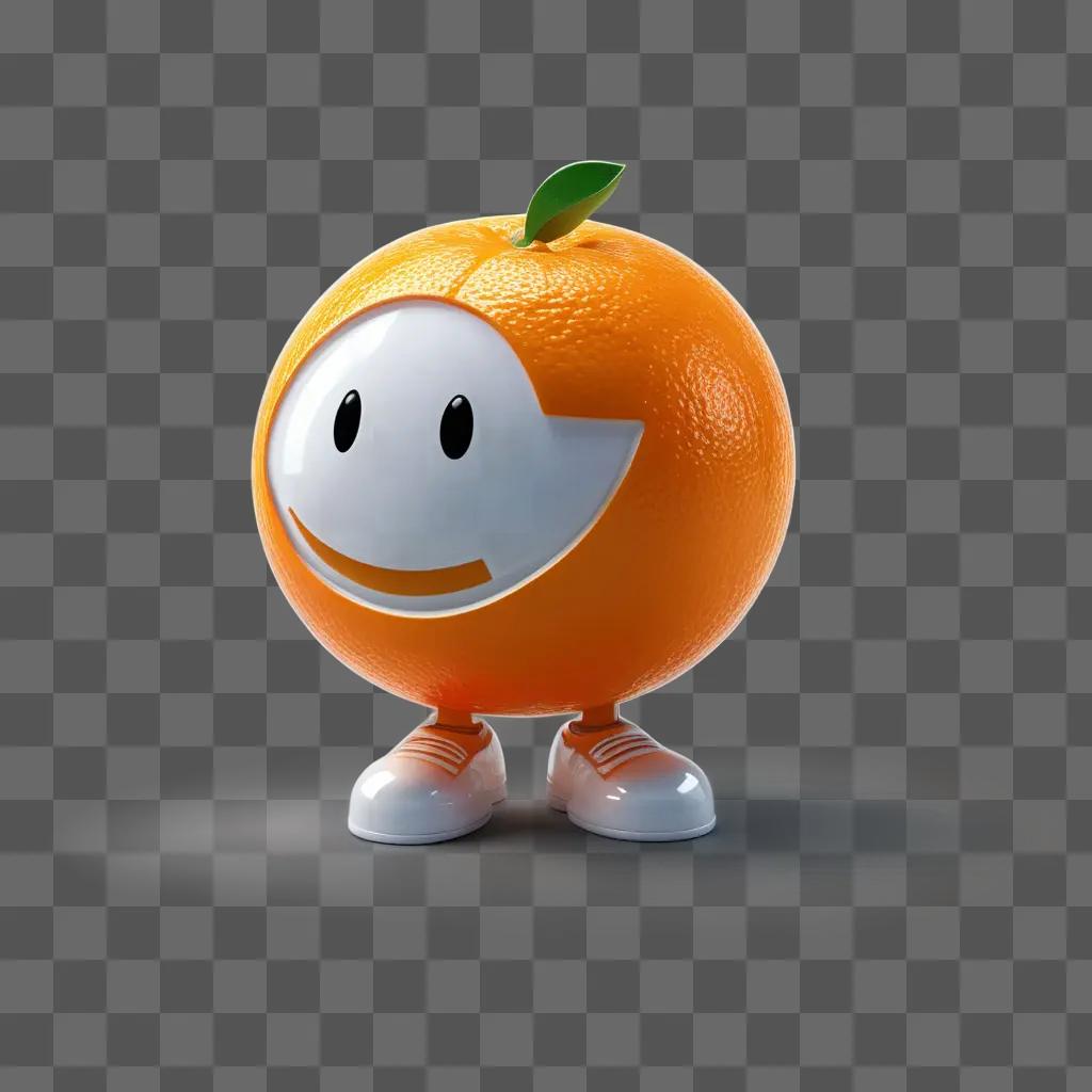 Transparent orange with smiling face on it