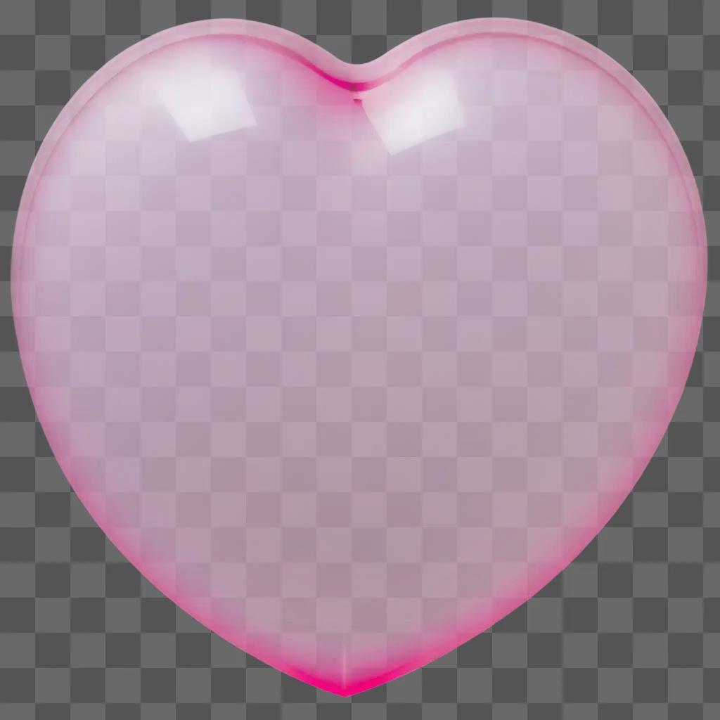 Transparent pink heart against pink background