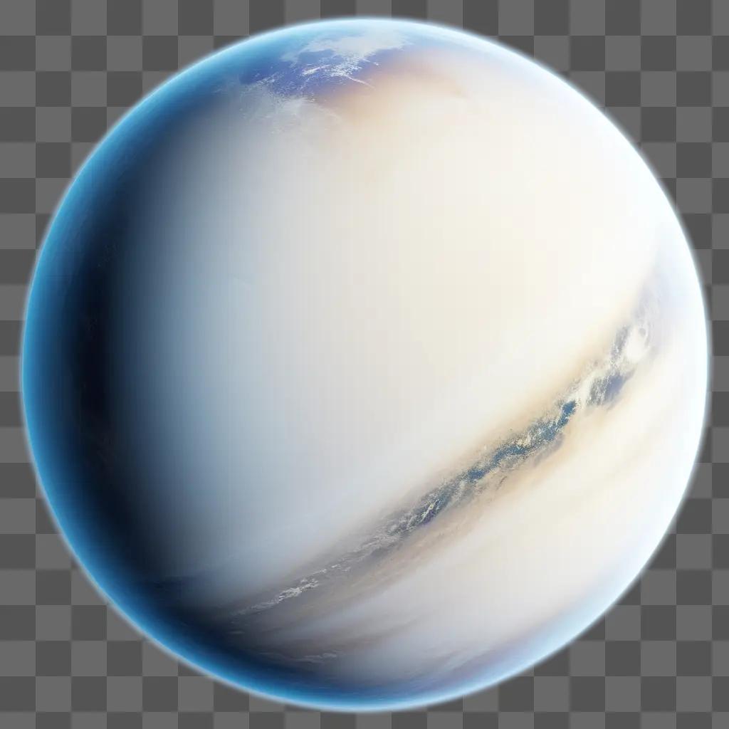 Transparent planet with a blue glow