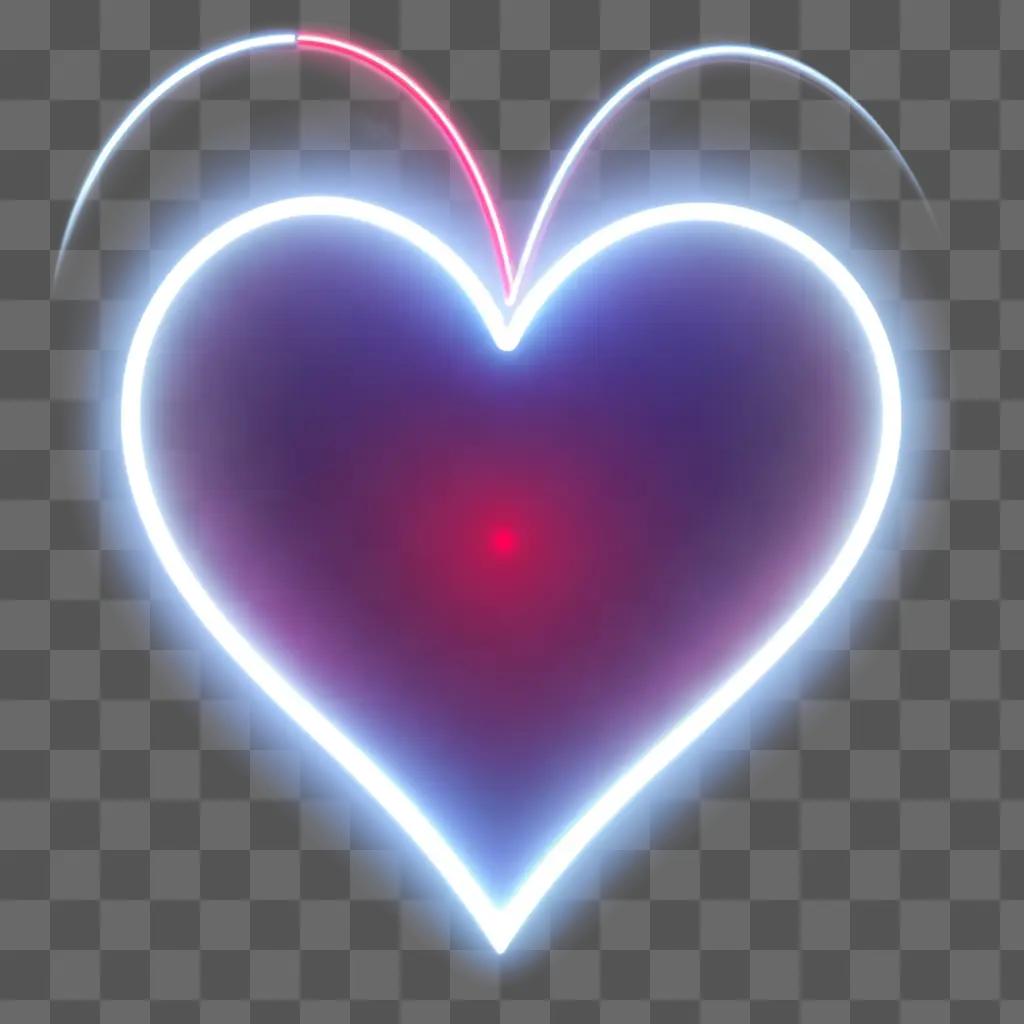 Transparent red heart in the dark