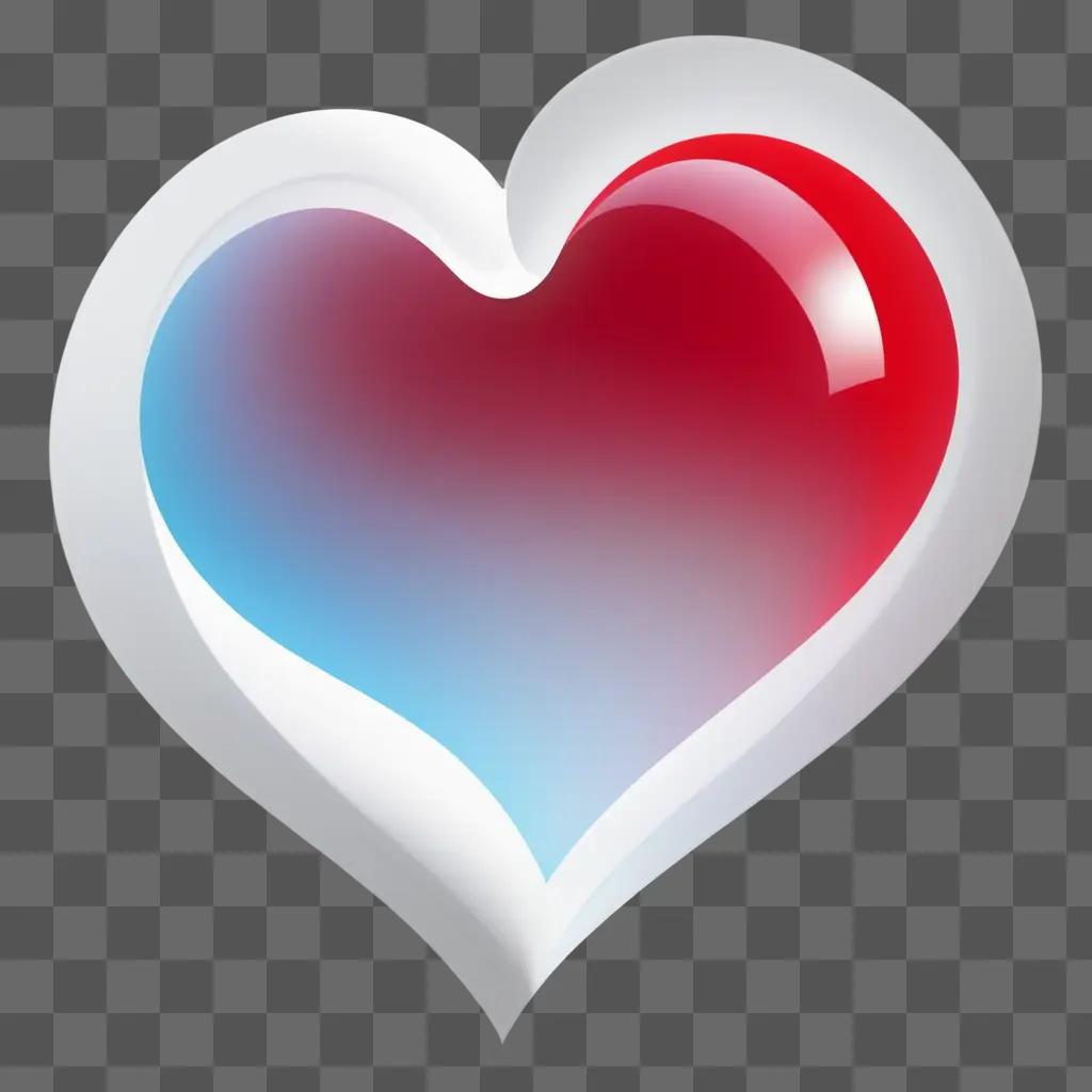 Transparent red heart with white outline