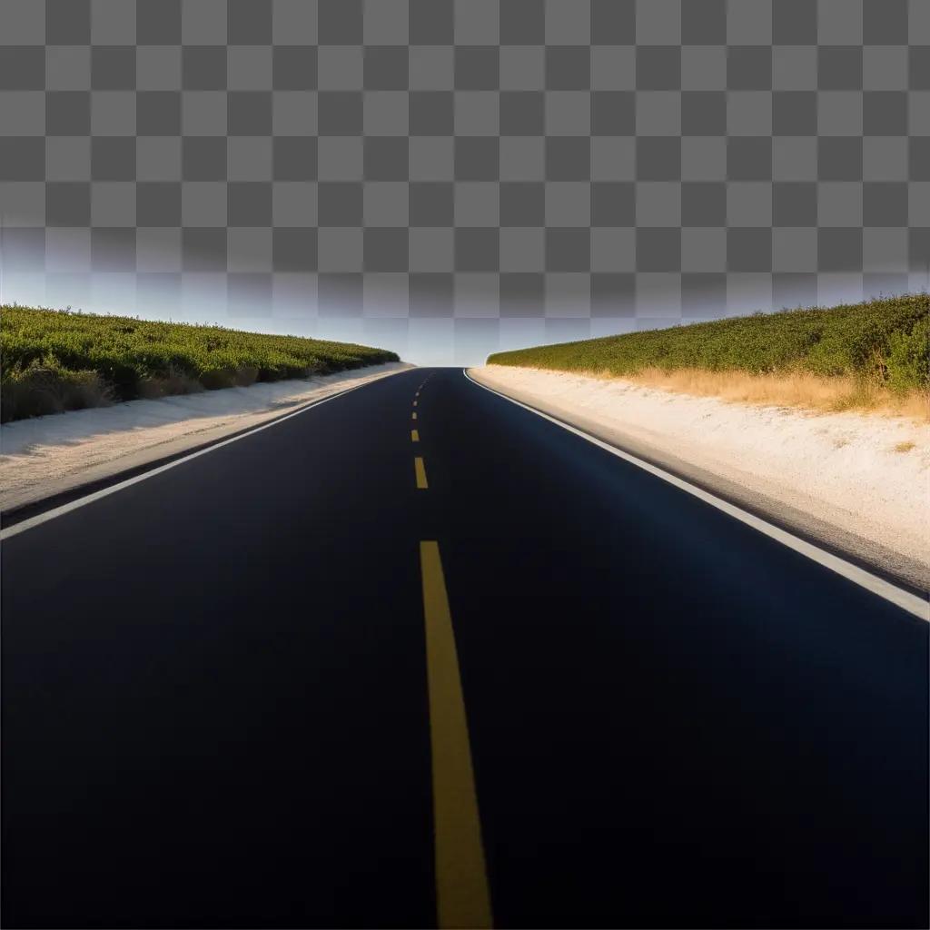 Transparent road leading through a desert