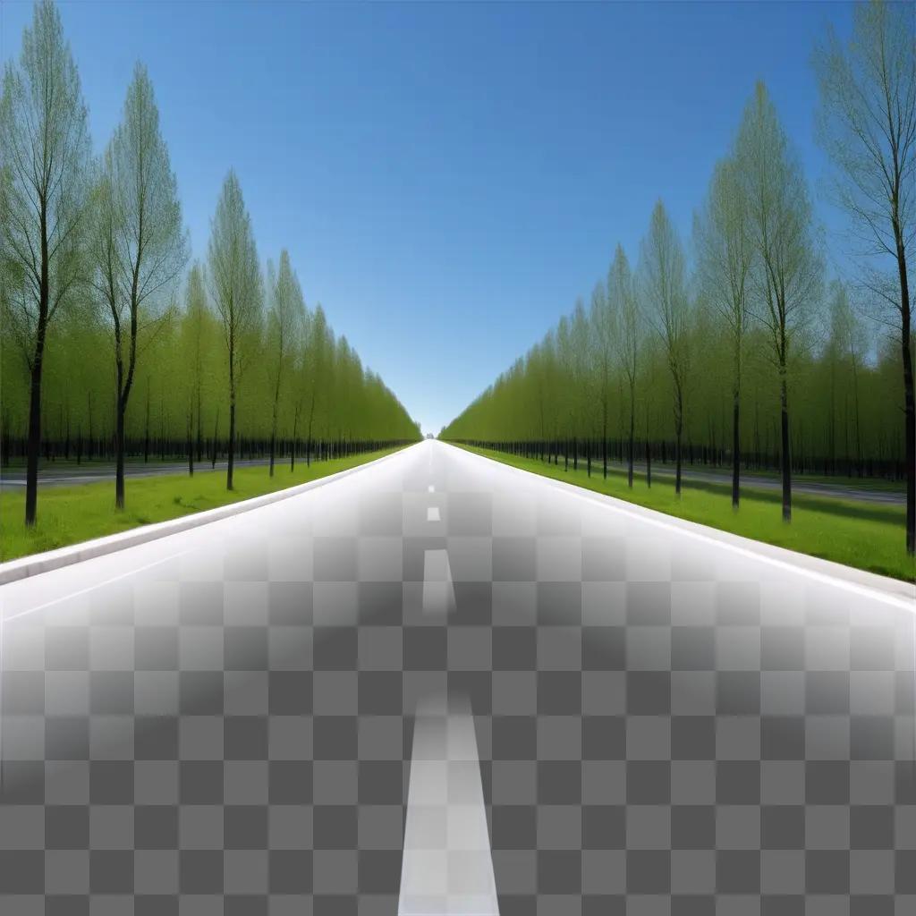 Transparent road with trees in the background