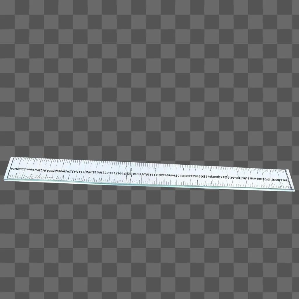 Transparent ruler on white background