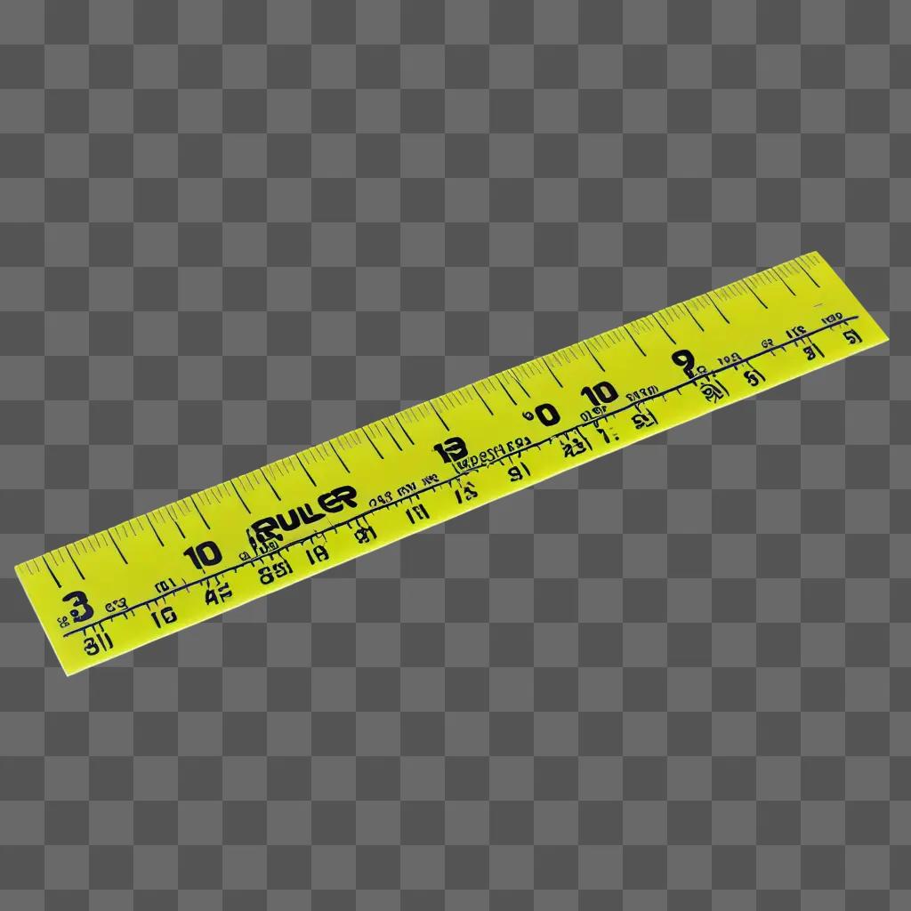 Transparent ruler on yellow background