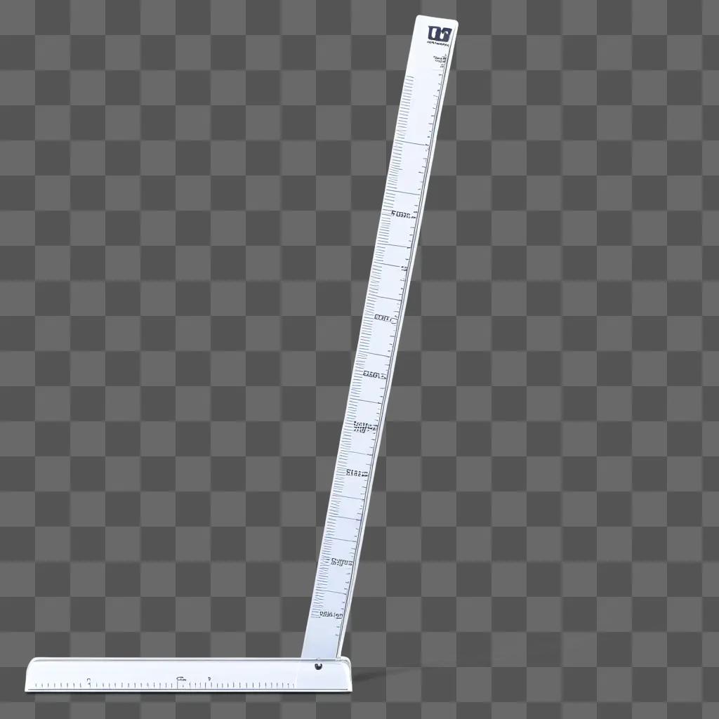 Transparent ruler with black markings on a white background