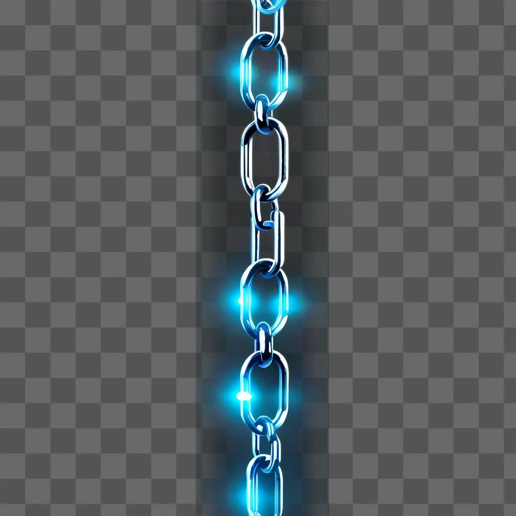 Transparent shiny chain with glowing links