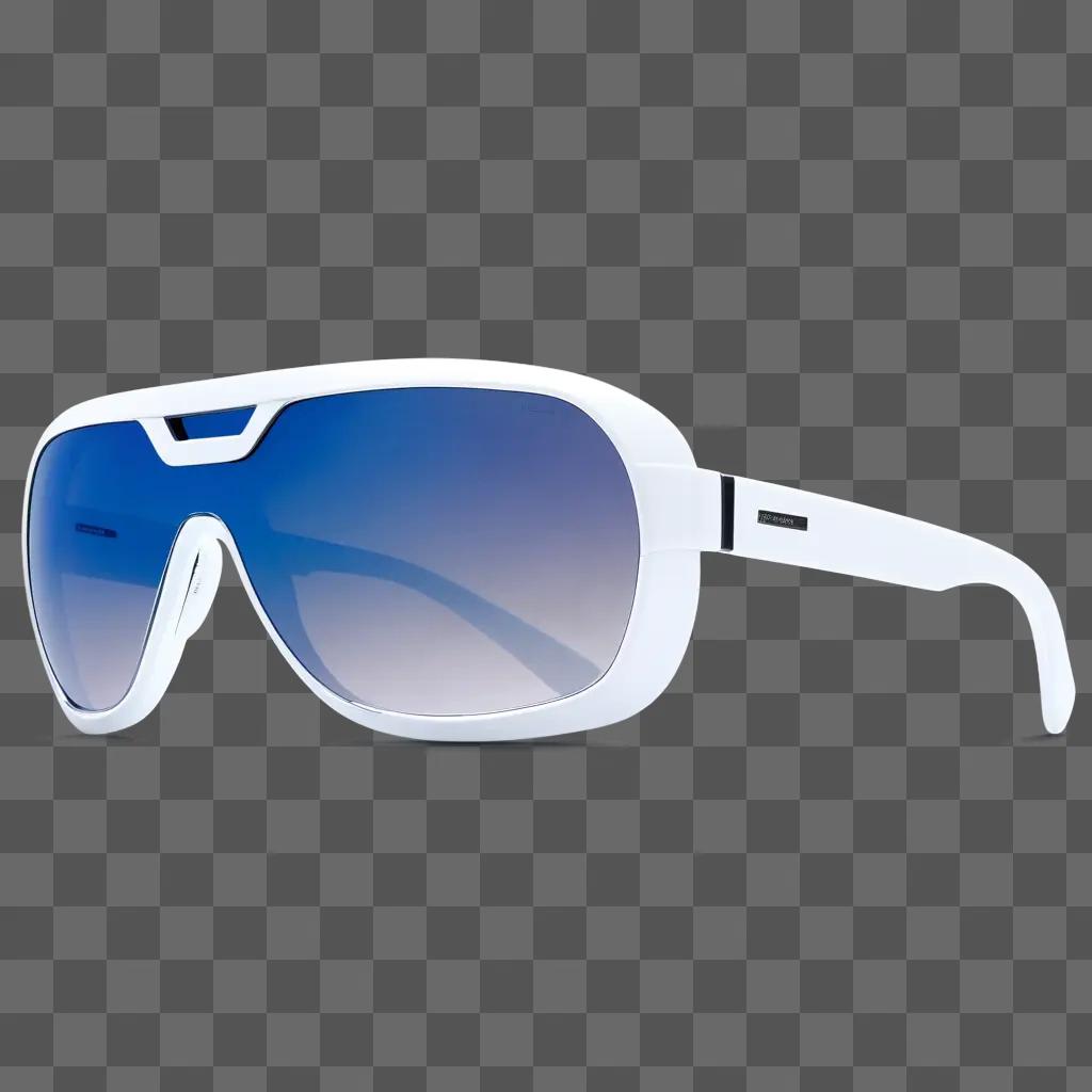 Transparent sunglasses on a blue background