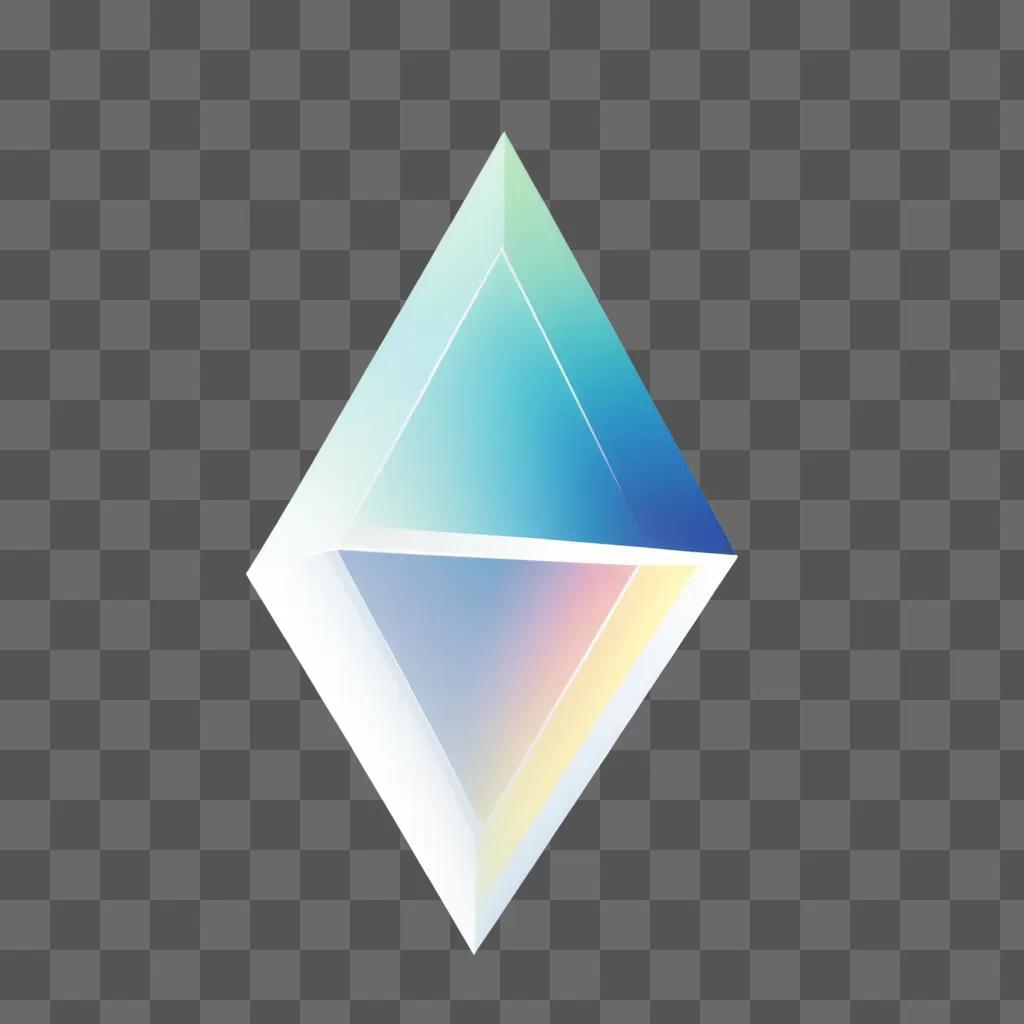 Transparent triangle on a light blue background