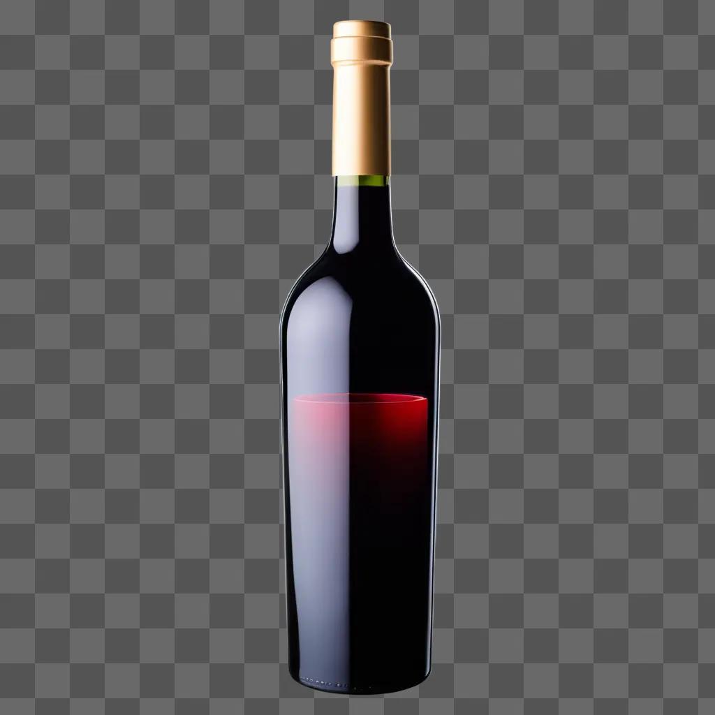 Transparent wine bottle in a dark background