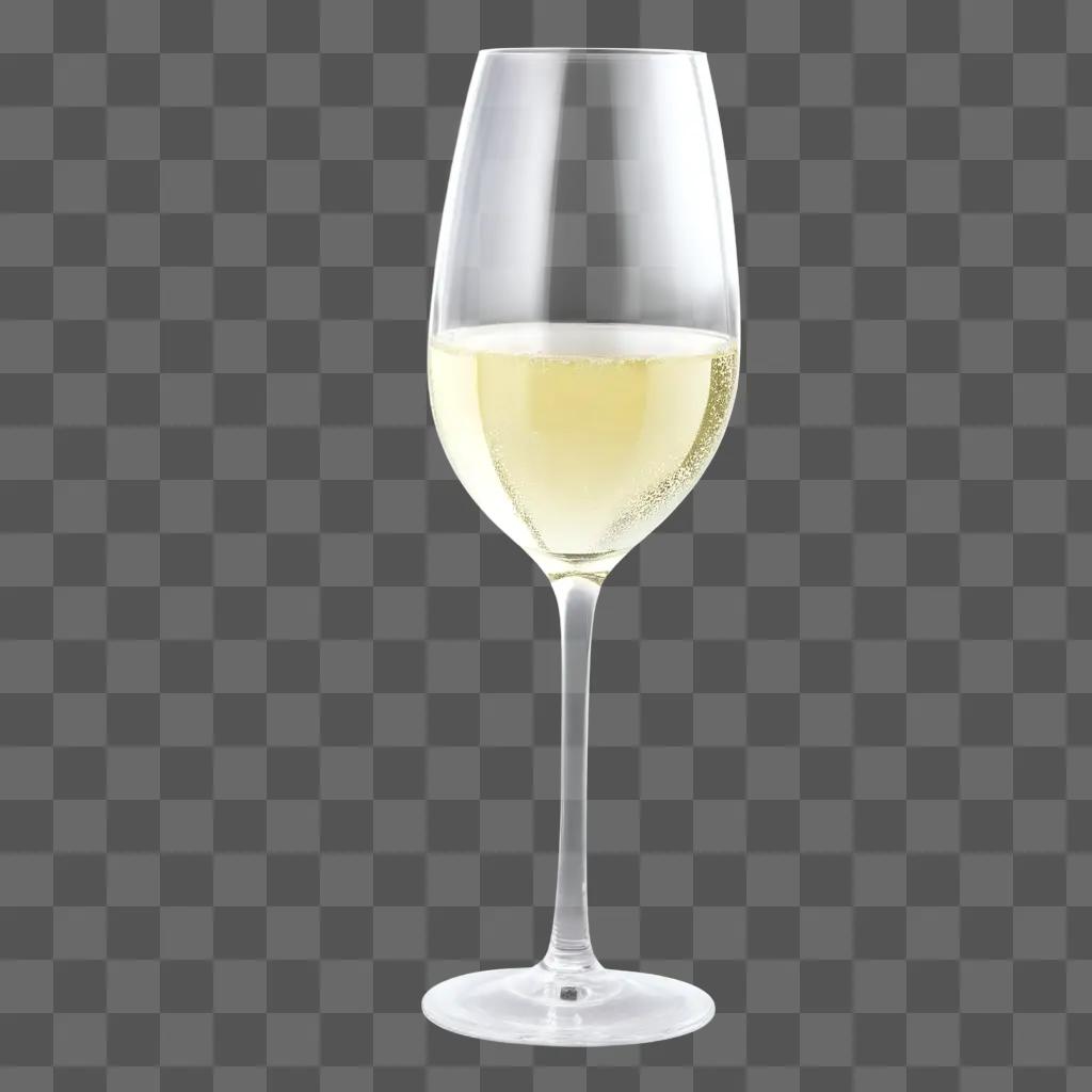 Transparent wine glass full of liquid