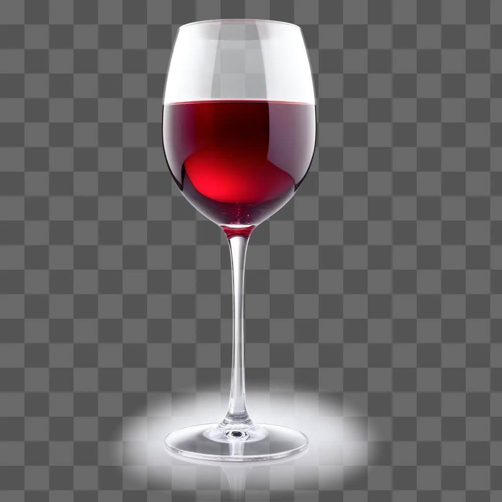 Transparent wine glass with red liquid