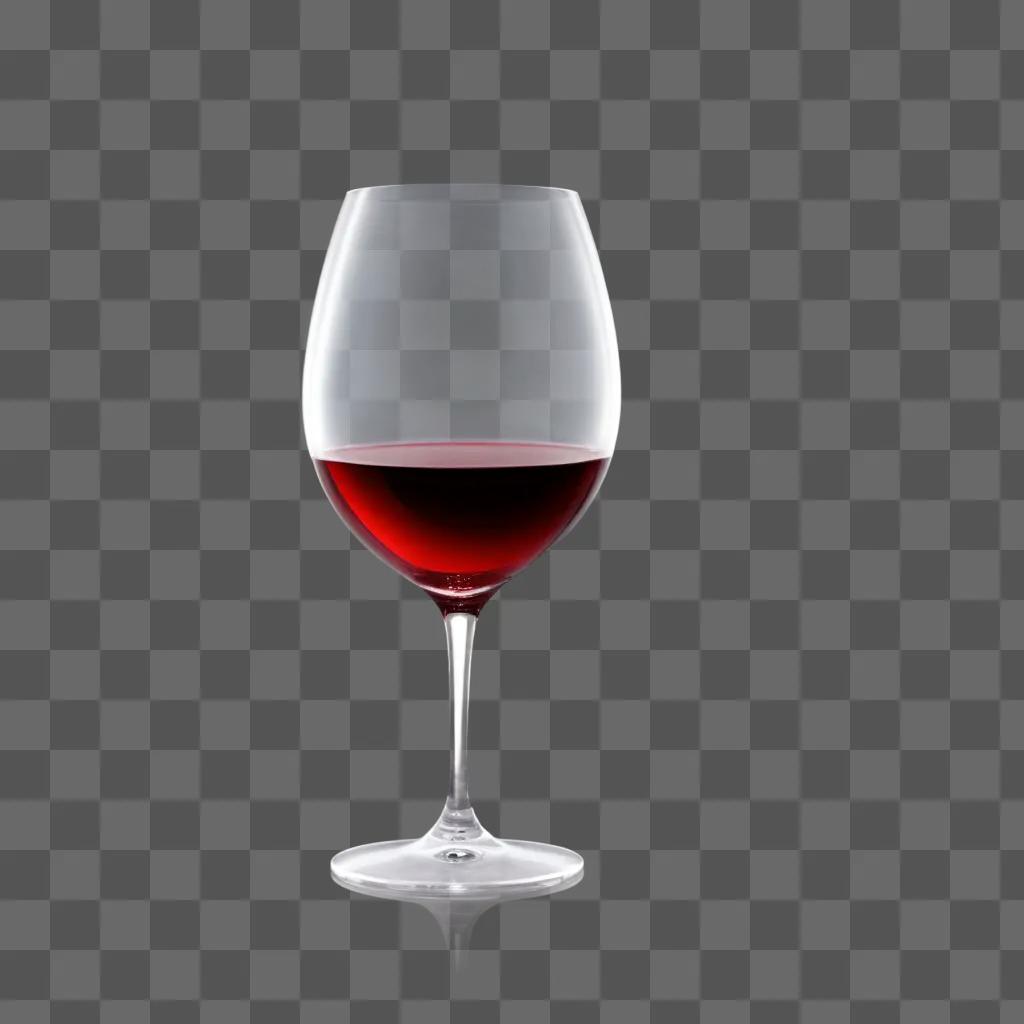 Transparent wine glass with red wine inside