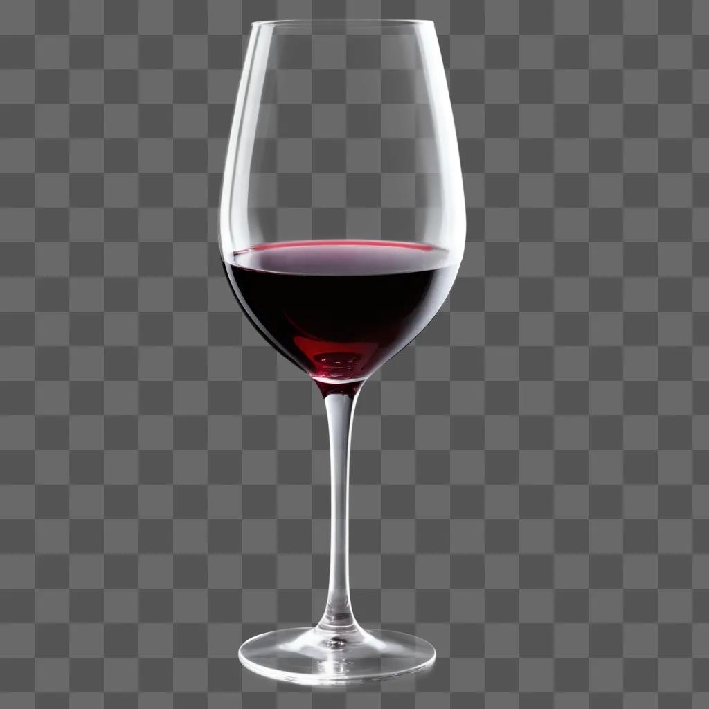 Transparent wine glass with red wine inside