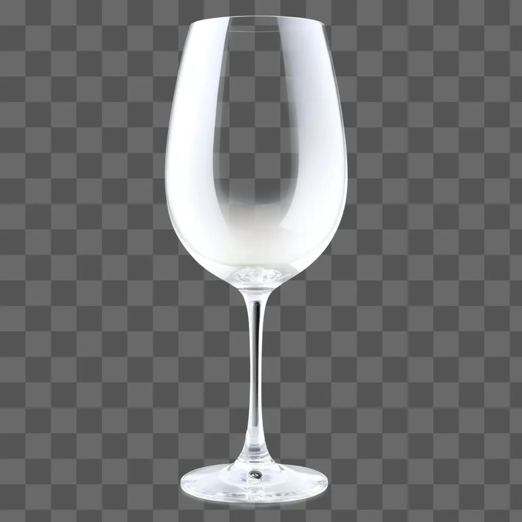 Transparent wine glass with stem