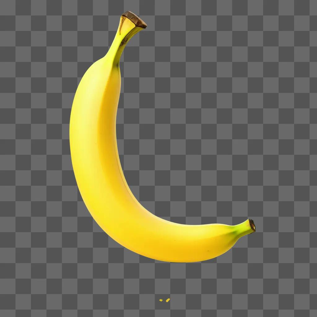 Transparent yellow banana on a yellow background