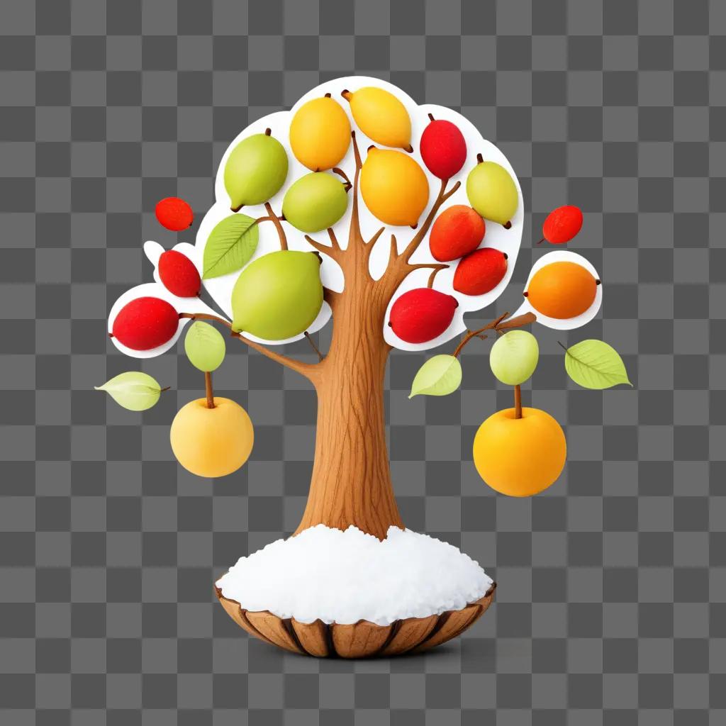 Tree of fruits with nutty and sweet elements