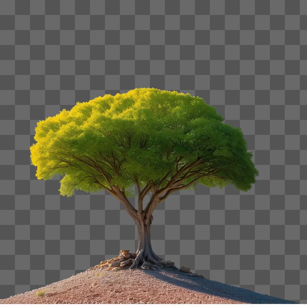 Tree with blurred focus in the foreground