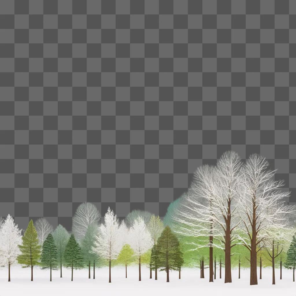 Treeline is an illustration of trees in the snow