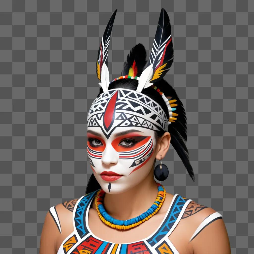 Tribal design on a womans face and body