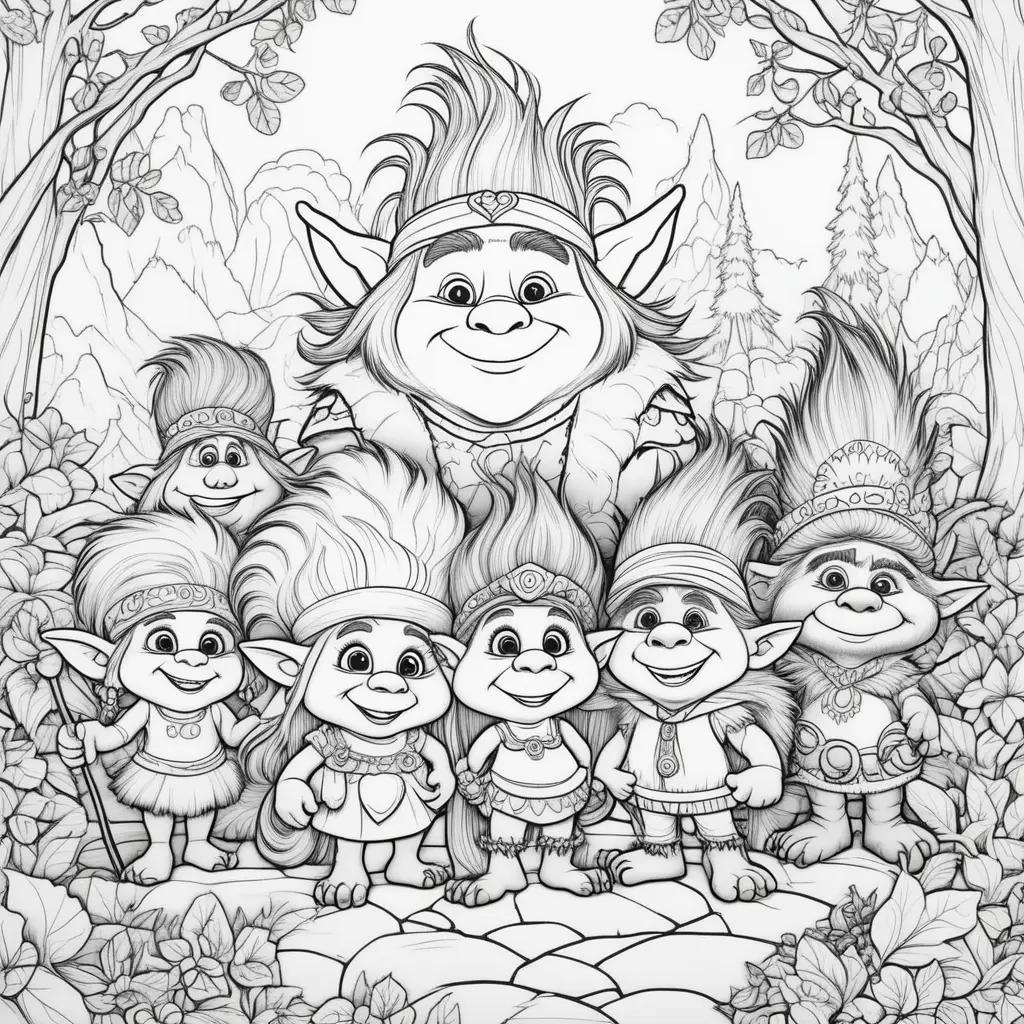 Trolls Coloring Pages Featuring the Troll King