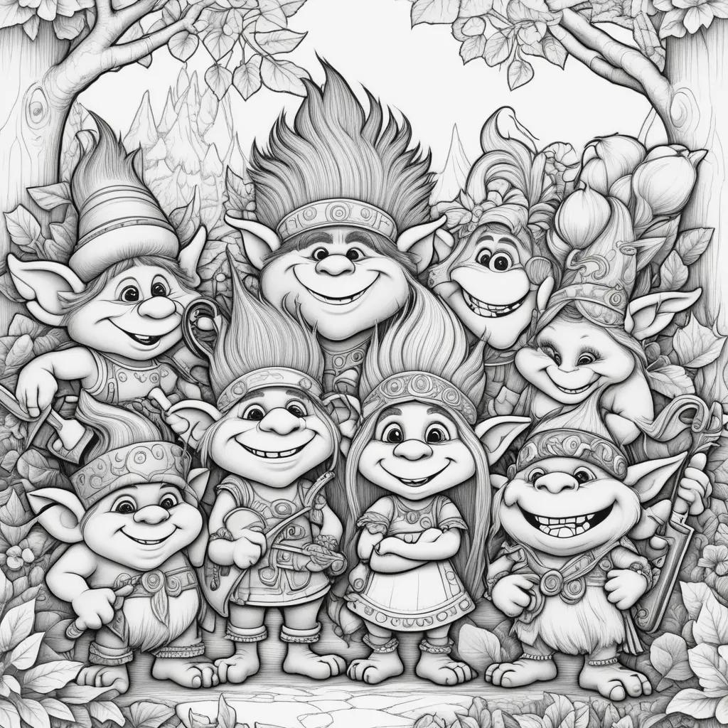 Trolls band together coloring pages