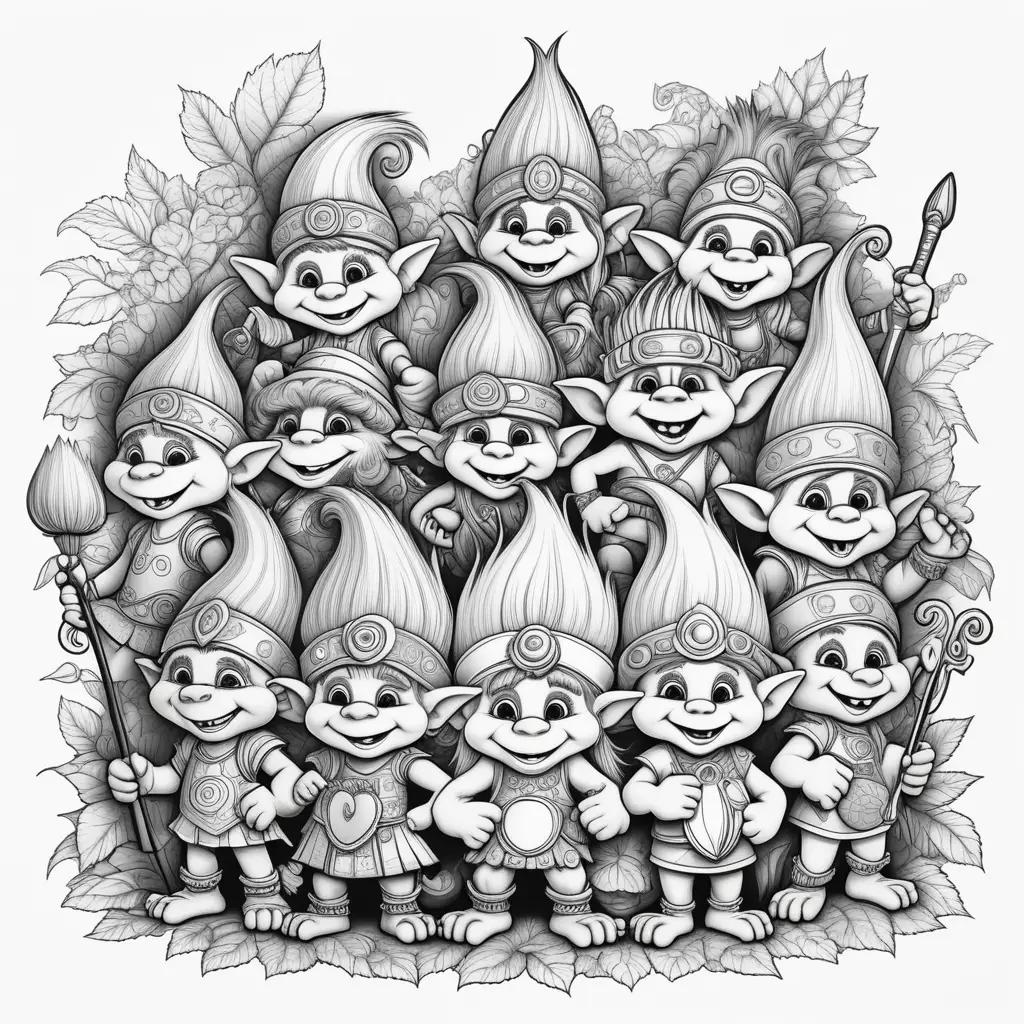 Trolls band together coloring pages