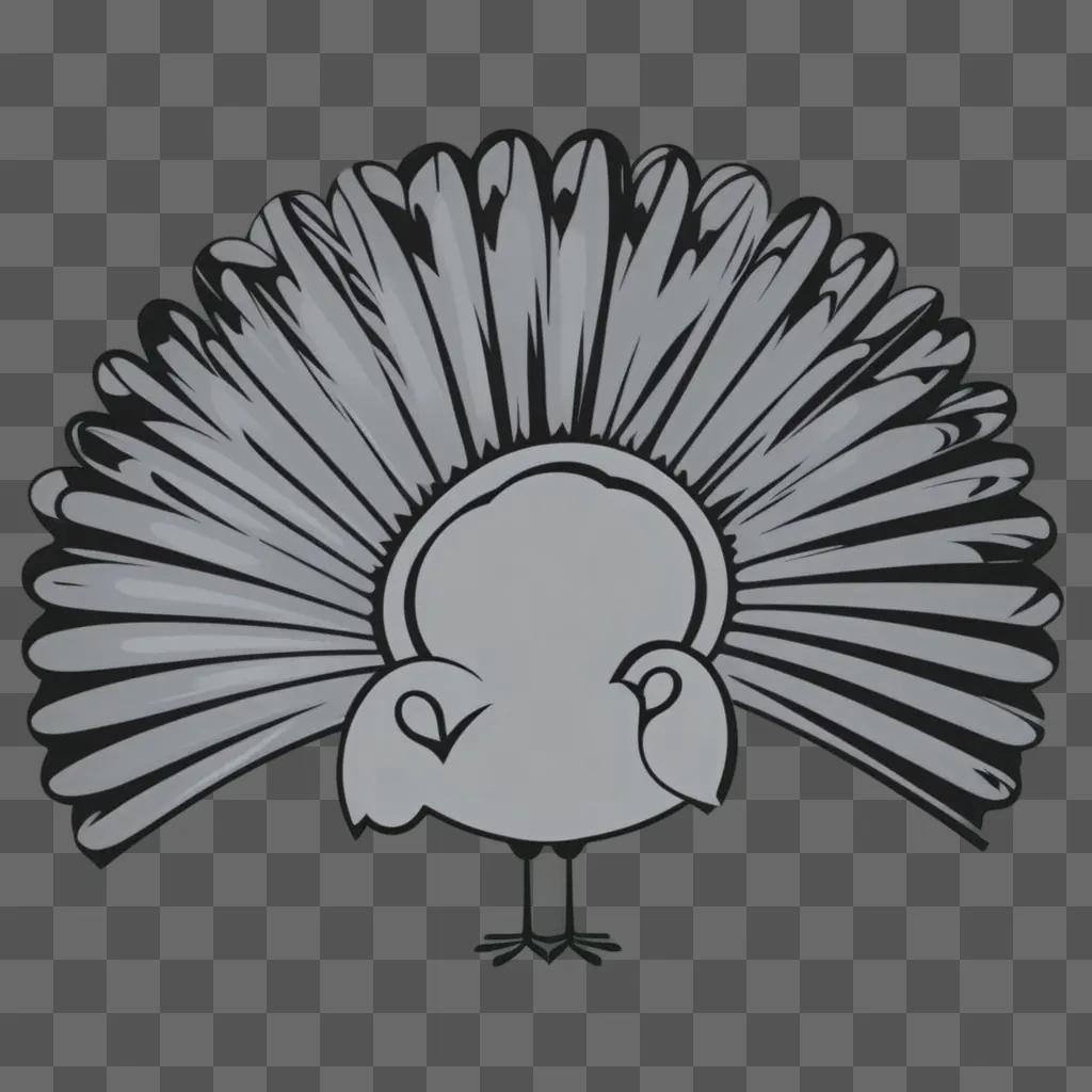 Turkey silhouette black and white clipart