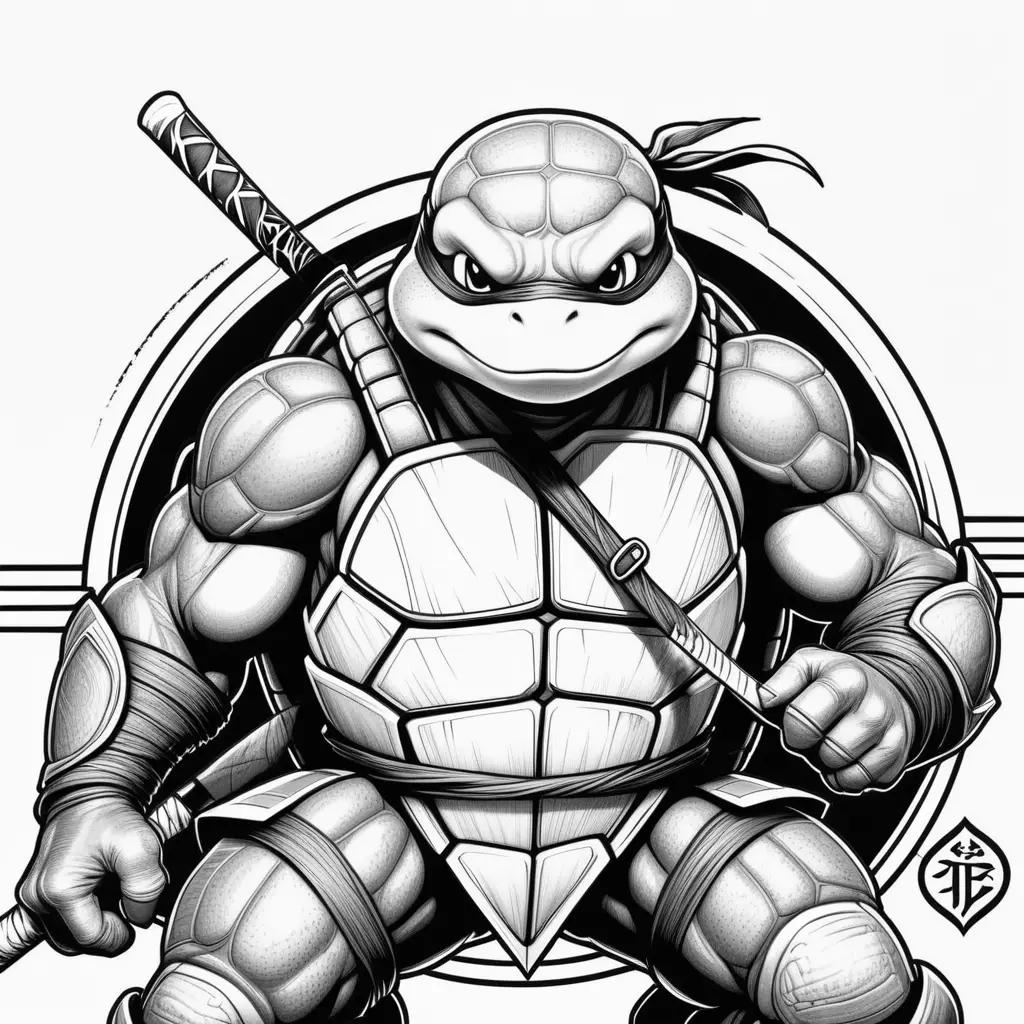 Turtle Ninja Coloring Page