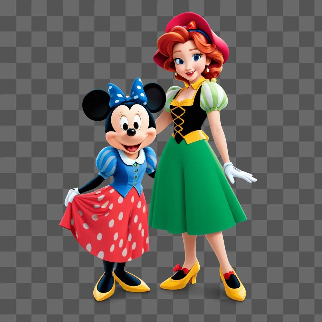 Two Disney characters pose for a picture