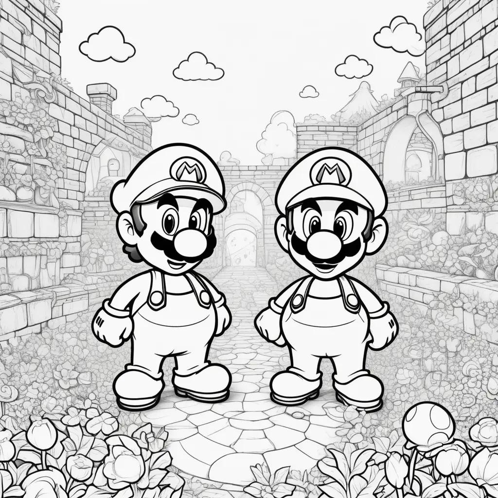 Two Mario and Luigi color pages