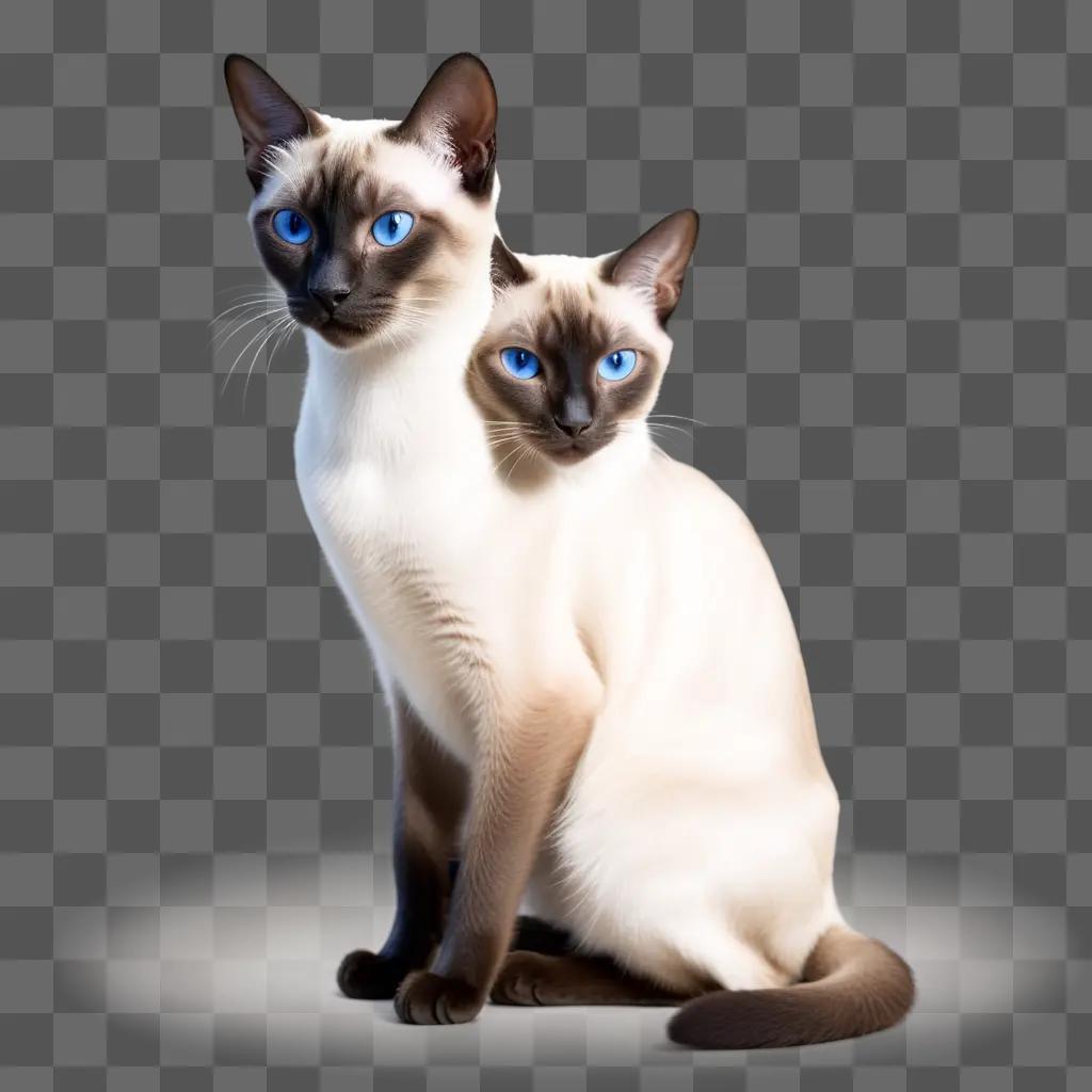 Two Siamese cats look at the camera