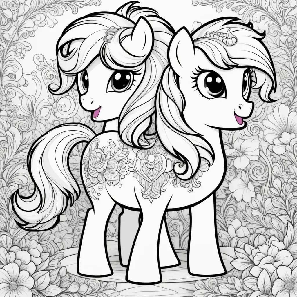 Two adorable My Little Pony coloring pages