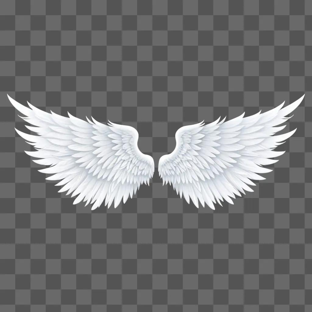 Two angel wings in a white background