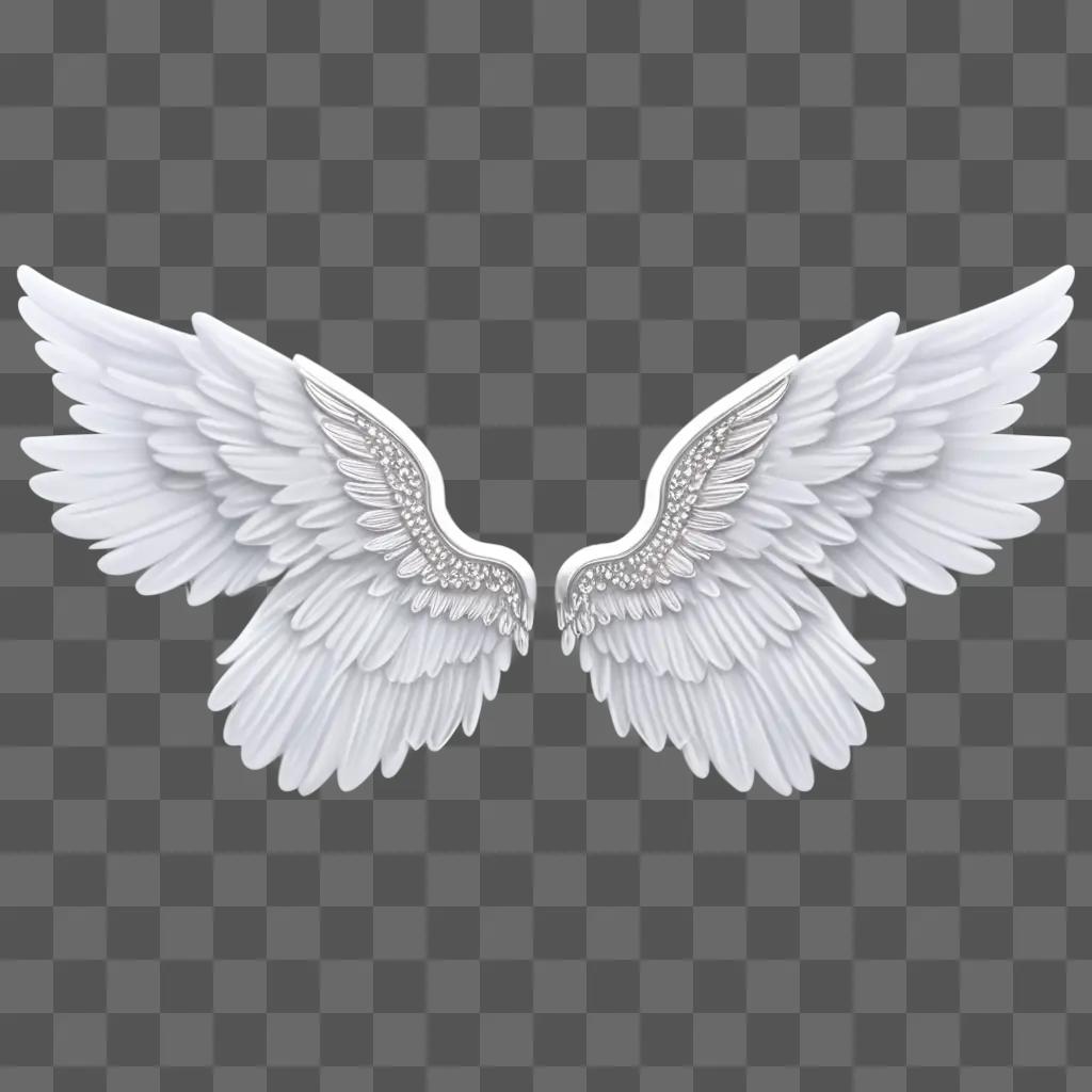 Two angel wings in white, symbolizing a message of peace and tranquility