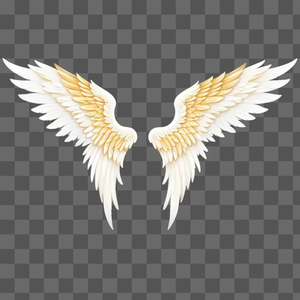 Two angel wings on a white background