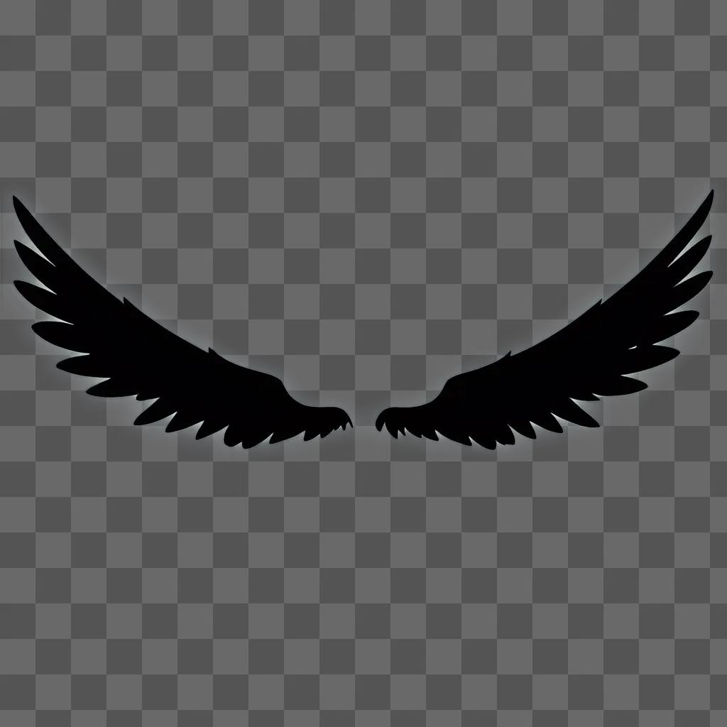 Two angel wings silhouetted on a dark background