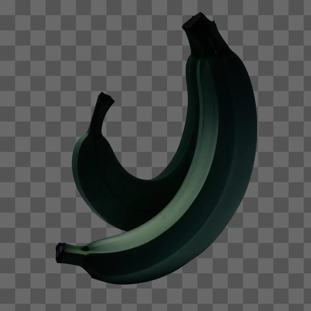 Two bananas in black silhouette