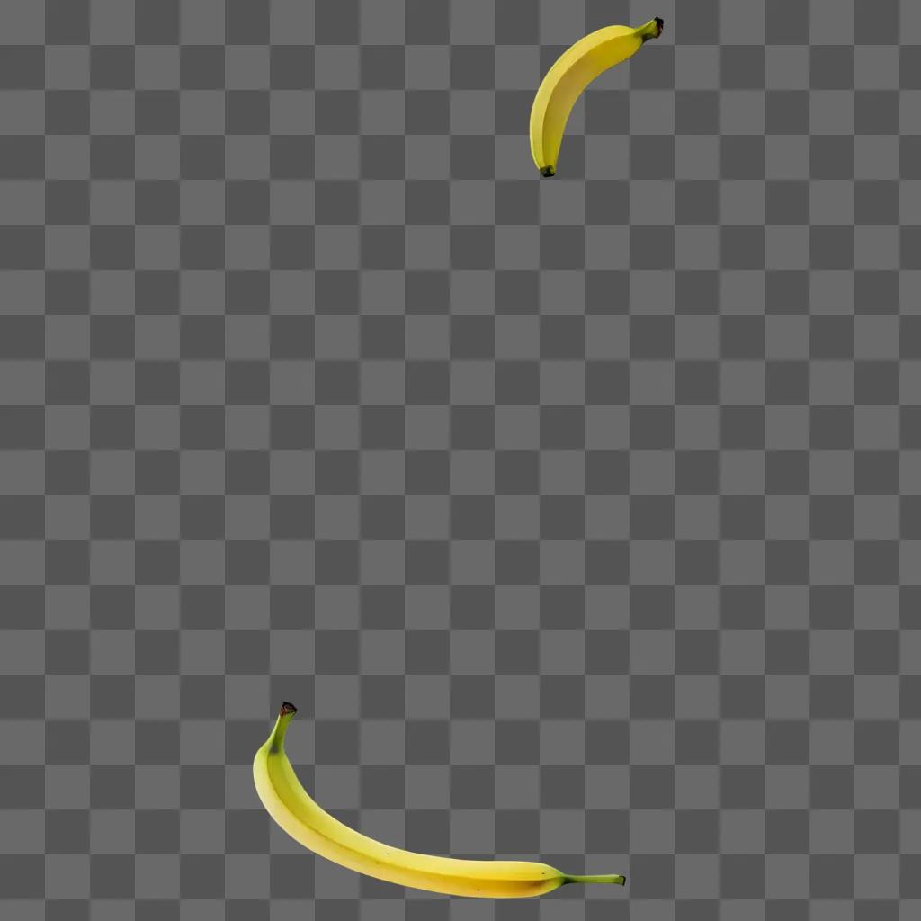 Two bananas on a yellow surface