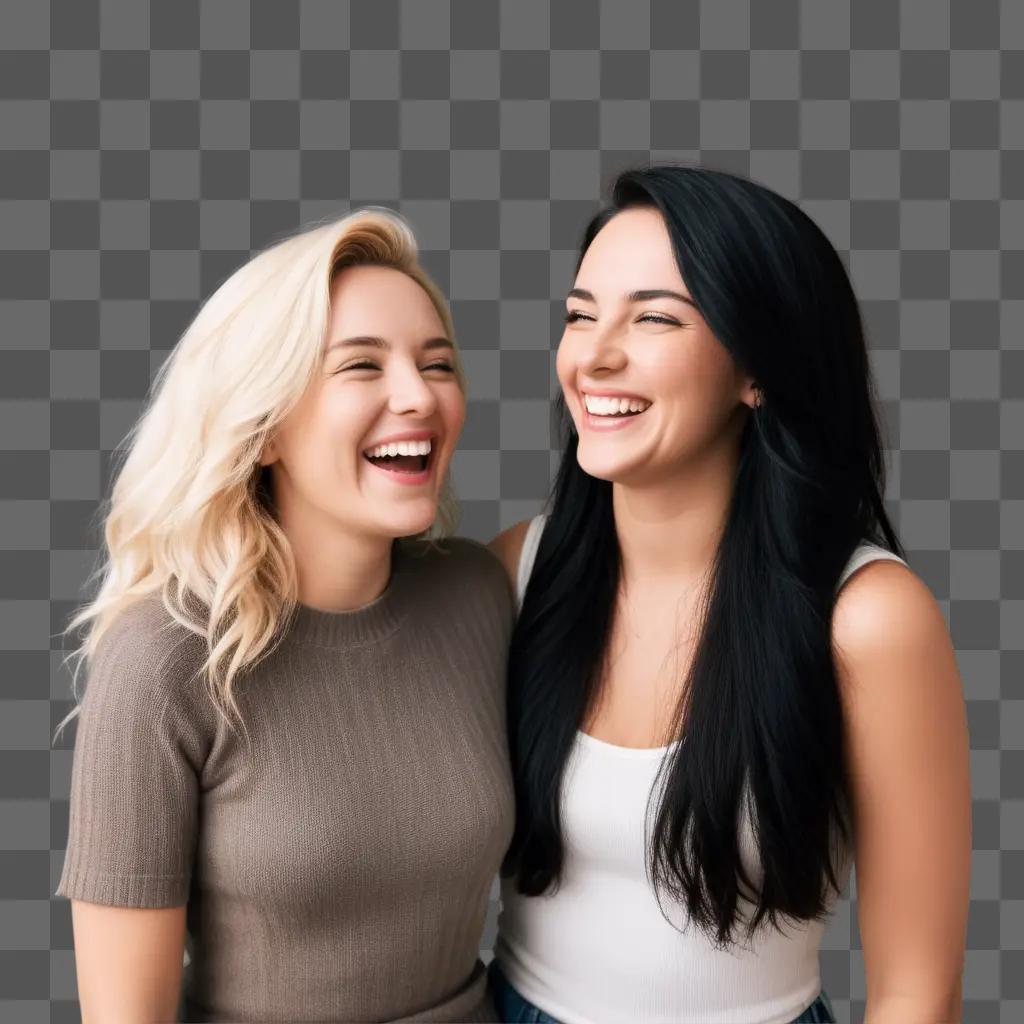 Two best friends are laughing together