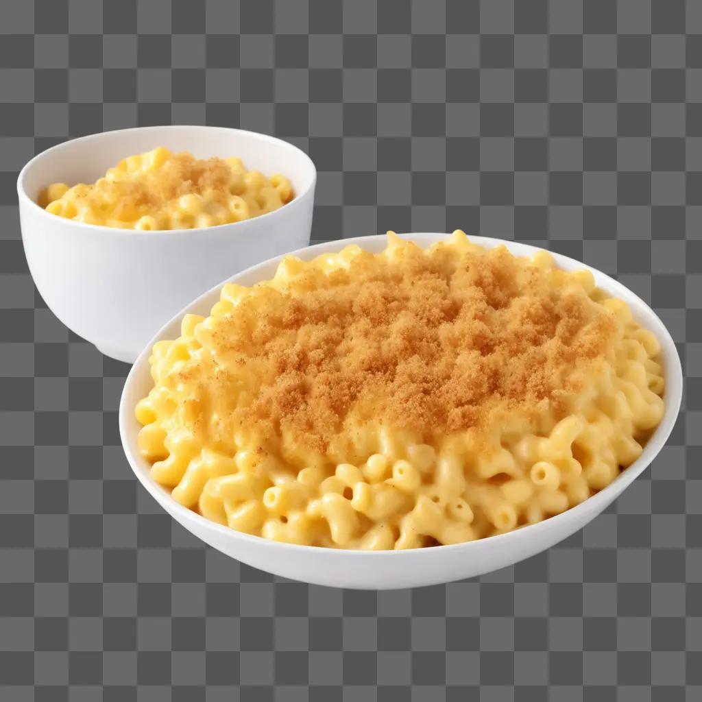 Two bowls of mac and cheese with brown topping