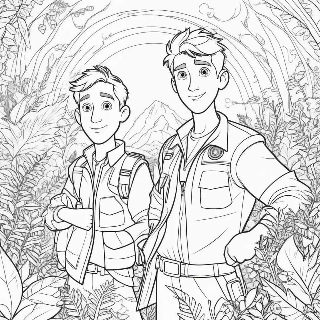 Two boys in wild kratts coloring pages