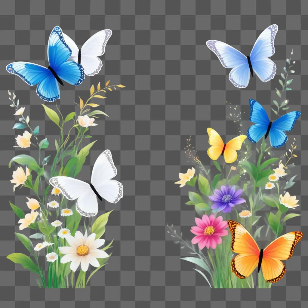 Two butterfly images in a digital art display