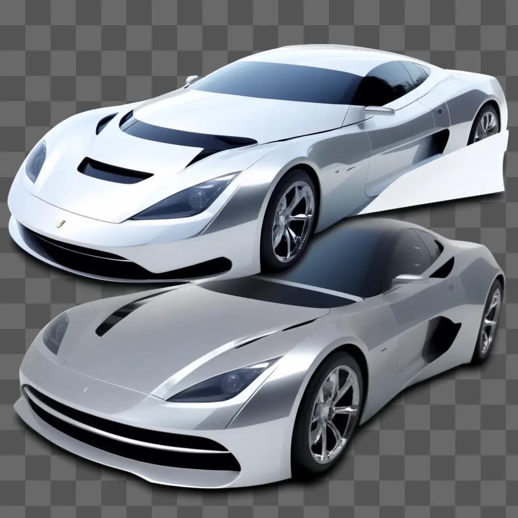 Two car models are shown with transparency in the background