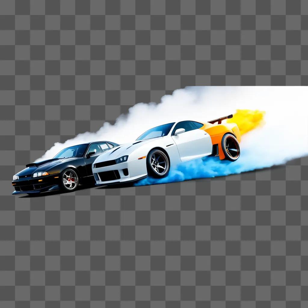 Two cars race in smoke, evoking the spirit of Fast and Furious