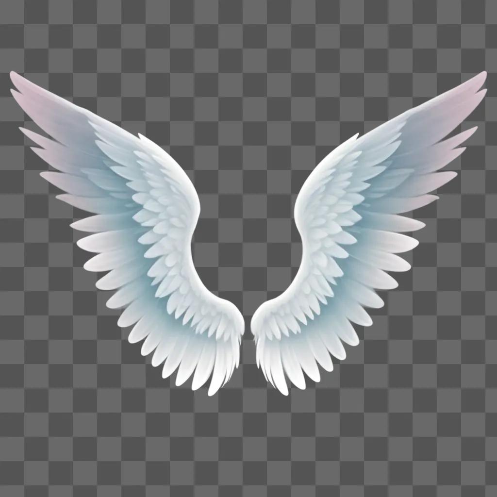 Two cute angel wings are drawn in the air