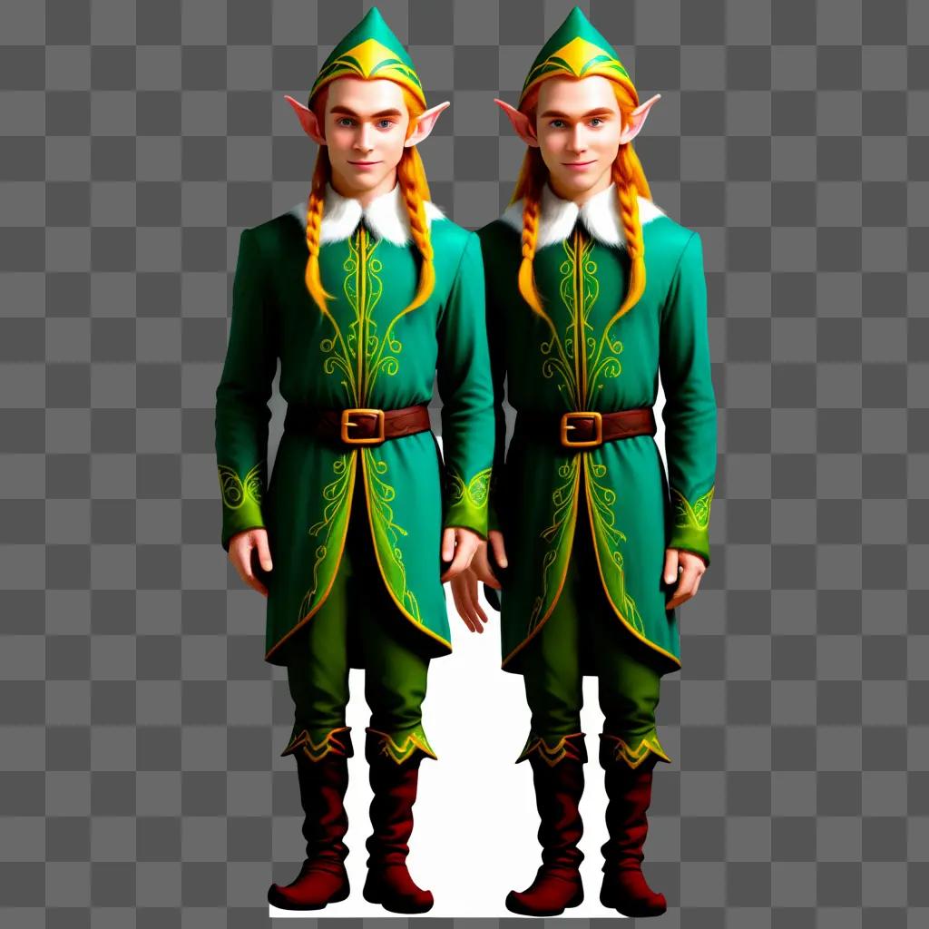 Two elf figurines standing next to each other