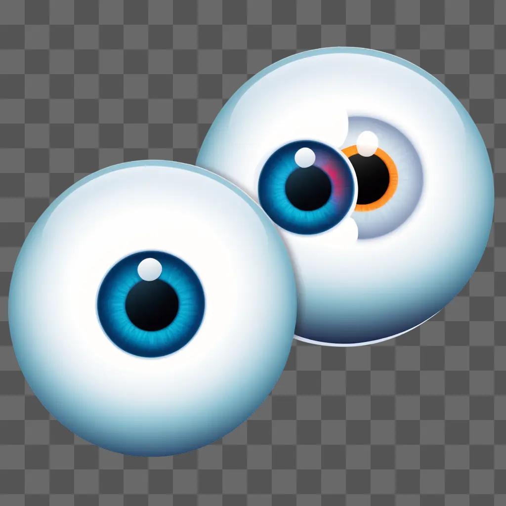 Two eyeballs with different colored eyes